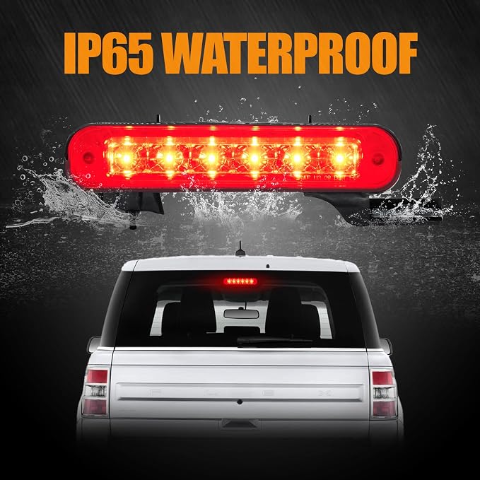 Third 3rd Brake Light LED for 2012-2018 Ford Flex, High Mount Rear Brake Lights Assembly for 12-18 Flex, Waterproof Center Cab Lamp Stop Light (Smoked)