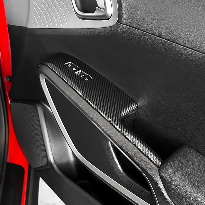 YOUTOOCAR 4PCS Window Switch Panel Trim Covers Compatible with Kia Soul 2022-2026 Accessories (Carbon Fiber Pattern)