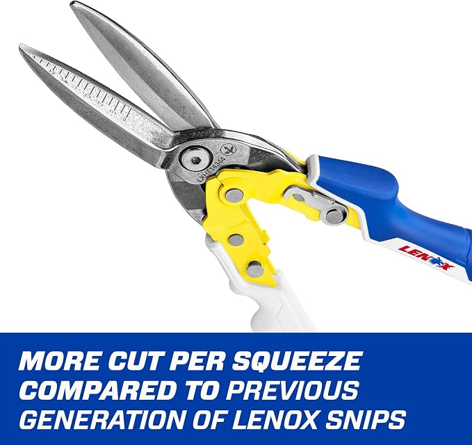 LENOX TOOLS Pliers, Long Straight Avitation Snips, With Durable Grip (LXHT14344)