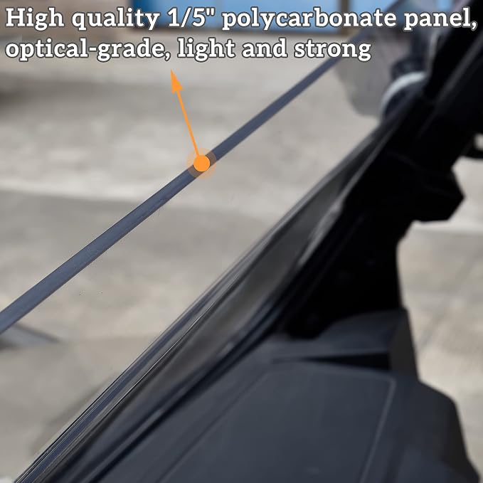 SAUTVS Front Half Windshield for Ranger XP 1000 2017-2026, Replace #2883301 | Lightly Dustproof Durable PC Clear Half Windscreen for Polaris Ranger XP 1000 / 900 / Crew / Diesel 2017-2026
