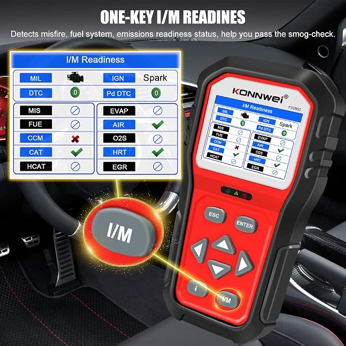 KONNWEI KW860 OBD2 Scanner Car Code Reader Diagnostic Scan Tool with Enhanced Live Data Stream and Upgraded Graphing Battery Status Check Function