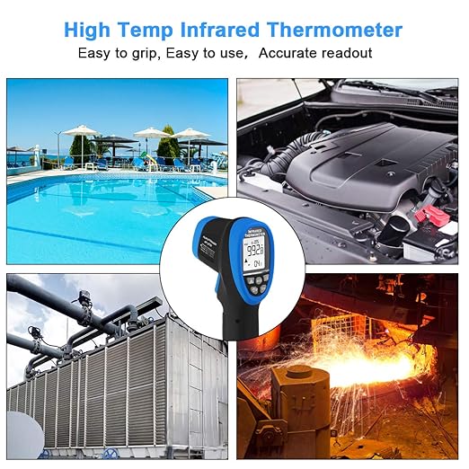 High Temp Infrared Thermometer -58℉~2732℉ Forge Thermometer 30:1 Digital IR Temperature Gauge,Non-Contact Pyrometer for Kiln,Forging,Engine,Industry and Home Repair.