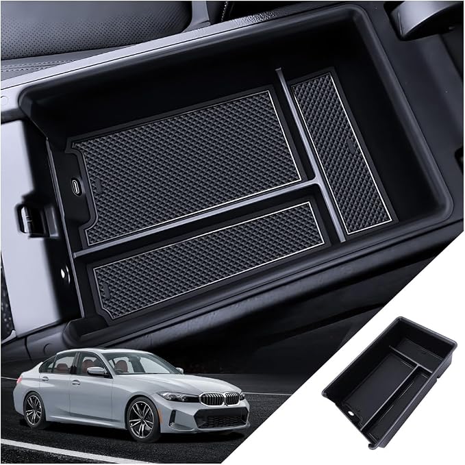for BMW 330i Center Console Organizer (2019~2026) BMW 430i/M440i/M4 Coupe & (2023~2026) 330i/M340i/M3 Accessories Armrest Tray Middle Storage Box Insert Container Durable ABS Plastic