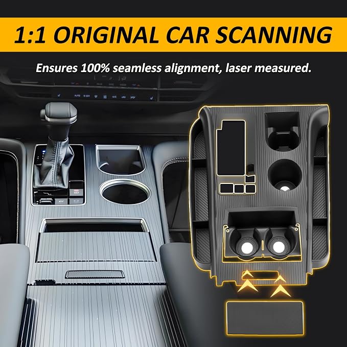 Falafa Center Console Organizer for Toyota Sienna 2021-2026, Odorless Silicone Mid-Row Storage Tray Protective Cover, Non-Slip Anti-Scratch Interior Accessories, Black