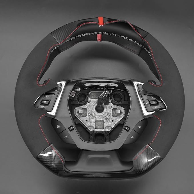 MEWANT for Camaro Steering Wheel Cover 2016-2024 Hand-Stitched for Chevy Camaro Car Steering Wheel Wrap
