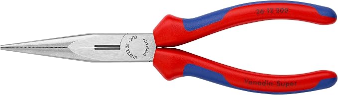 KNIPEX Tools Electrician's Shears (9505155SBA) and Long Nose Pliers With Cutter, Multi-Component (2612200) Bundle