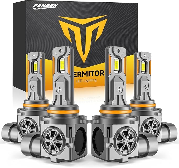 Termitor Premium 9005 HB3 9006 HB4 Fog Light Bulb for Off-road Only | 150kLM Brightness,8.5k+ Hrs Lifespan,6500K Cool White,1:1 Size Fog Lights,3min Install,Pack of 4
