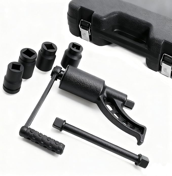 Heavy Duty Torque Multiplier Wrench - 1:64 Torque Wrench Set Labor Saving Lug Nuts Remover 1'' Drive 4800 NM with 7 PCS CR-V Sockets Set for Semi Truck & Rvs with Storage Case