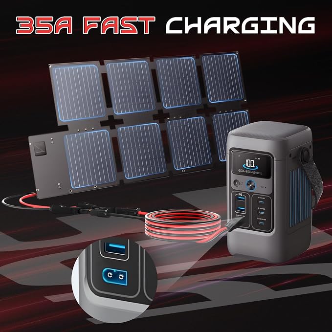 25FT 10AWG XT60 Solar Charging Cable, GIBBAB Solar Panel Connector to XT60 Extension Charge Adapter Cable with Caps & Wire Ties for LiFePO4 Battery RV Portable Power Station Generator