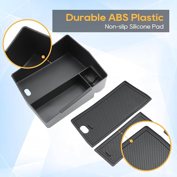 LFOTPP Forester Center Console Organizer for 2025 Forester Accessories, Armrest Storage Box+Silicone Cup Holder+Hidden Box+Wireless Charging Protective Pad Non-Slip Mat 4Pcs,NOT for 2025 Wilderness