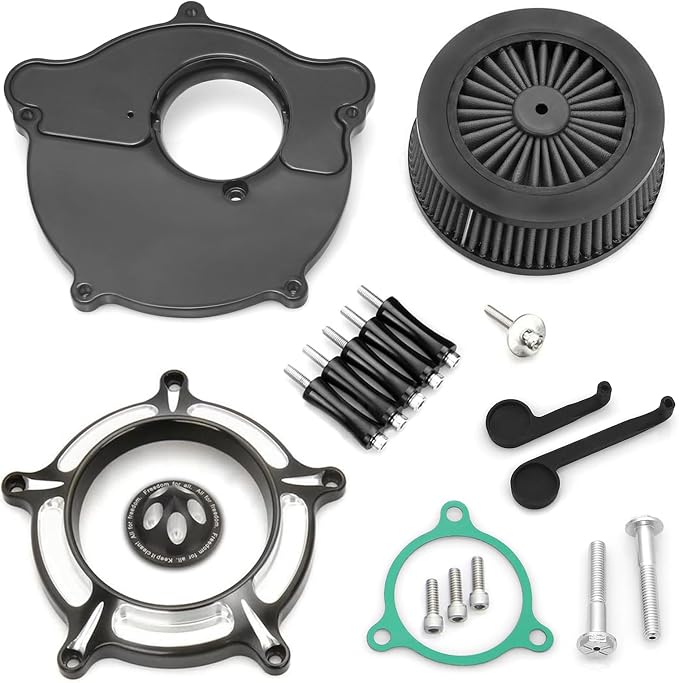 For harley air cleaner filter Sportster Softail Touring street road king glide Dyna for harley davidson air intake filters (Contrast Cut - Gray Filter, D-For M8 Touring/Softail 2018-UP)