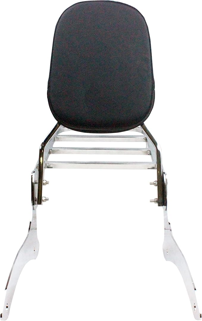 YHMOTO Sissy Bar Backrest + Luggage Rack Combo Fits for 2000-2011 Yamaha V-Star XVS 1100 Classic Dragstar XVS 1100 Classic (Chrome)