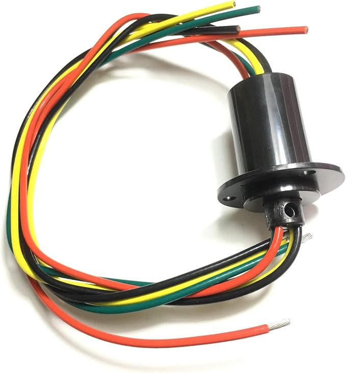 Taidacent 3 Wires 4 Wires 5A 10A 15A 30A Electrical Slip Ring Collector Ring Rotary Electrical Contact Joint Rotary Connector Commutator (4 Wires 30A Diameter 31mm)