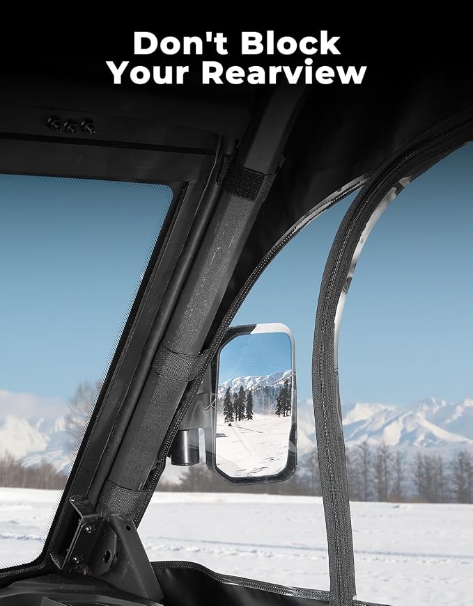 KEMIMOTO Soft Side Doors Heavy Duty 1680D Compatible with Hisun 500 700, Axis 500 700, Coleman 500 700, Massimo MSU 500, Waterproof Tear-resistant UTV Cab Enclosure Fit for Side Mirrors & Windshields