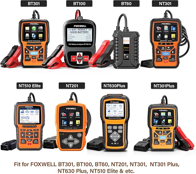 FOXWELL NT301 OBD2 Scanner Live Data OBDII Diagnostic Code Reader Tool & Portable Carrying Case for OBD2 Scanners & Battery Testers