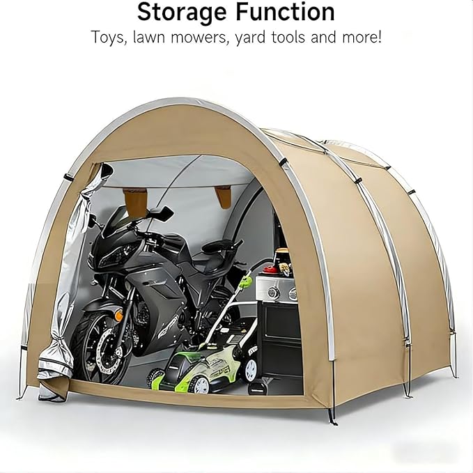 Hwayslon Outdoor Storage Tent - Bike Tent Waterproof – 78"x68"x78", 420D Waterproof Oxford Fabric, UV/Wind-Resistant Bike & Motorcycle Tent for Patio, Garden & Lawn Equipment