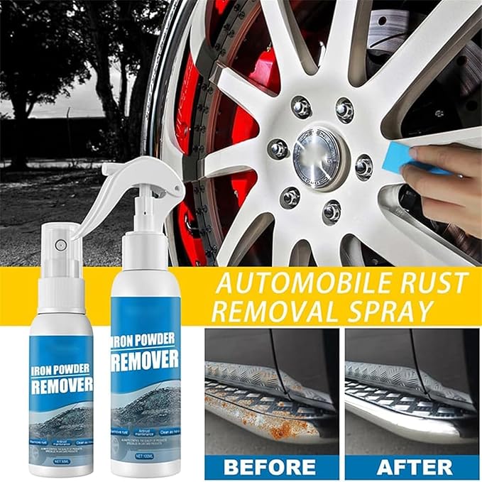 Iron Powder Remover Spray, Multi-Functional Quick-Acting Rust Removal Spray, Portable Rust Remover Sprays for Metal, Fast-Acting Formula & Easy Application for Vehicles, Tools (2Formal wear)