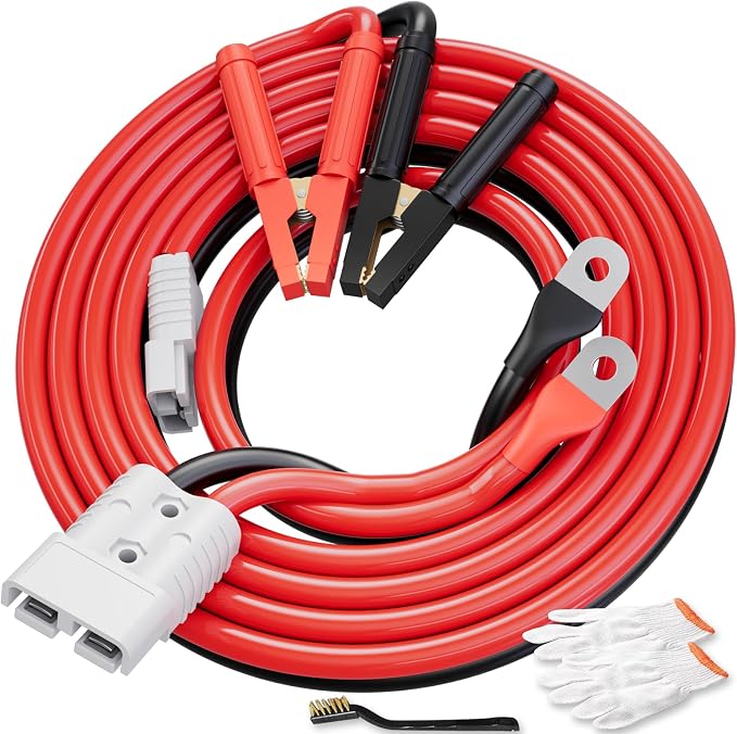Heavy Duty Jumper Cables for Car Battery, 1 Gauge 30 Feet 900AMP Quick Connect Booster for Jump Starting Dead or Weak Batteries, Suitable for 8L Gas & 6L Diesel, Carrying Bag Included