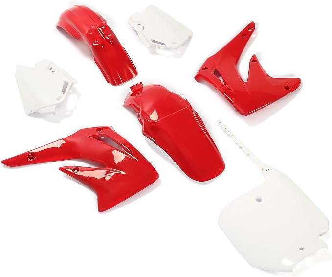 HECASA Complete Replacement Plastic Kit Compatible with 2003-2007 Honda CR85R (Red/White)