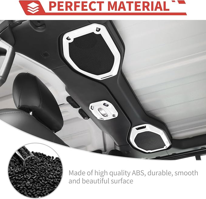 23pcs Full Set Interior Trim Kit for Jeep Wrangler JL JLU Gladiator JT 2018-2023 Steering Wheel Door Handle Air Conditioning Vent Cup Holder Reading Light Headlight Gear Cover, White