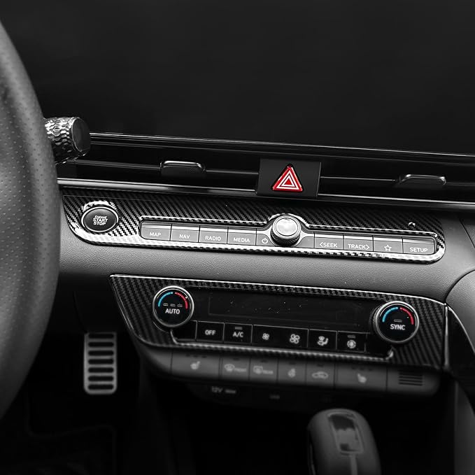 YOUTOOCAR Engine Start Stop Button Trim Cover ABS Interior Accessories Compatible with Hyundai Elantra N/N Line (CN7) 2021–2025 Accessories (Carbon Fiber Pattern)