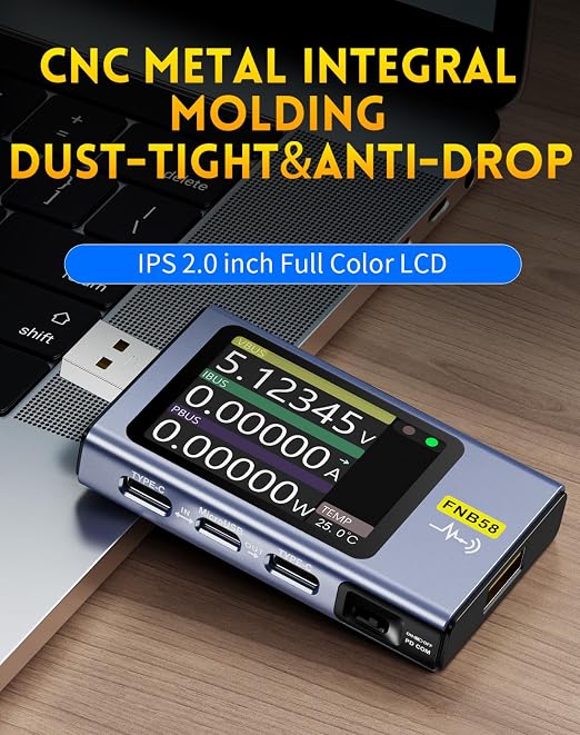 【Upgraded Model USB Tester with Bluetooth, USB Power Multimeter 4-28V 7A LCD USB A&C Voltage Current Power Tester Fast Charge Detection Capacity Measurement, PD2.0/PD3.0,QC2.0/QC3.0