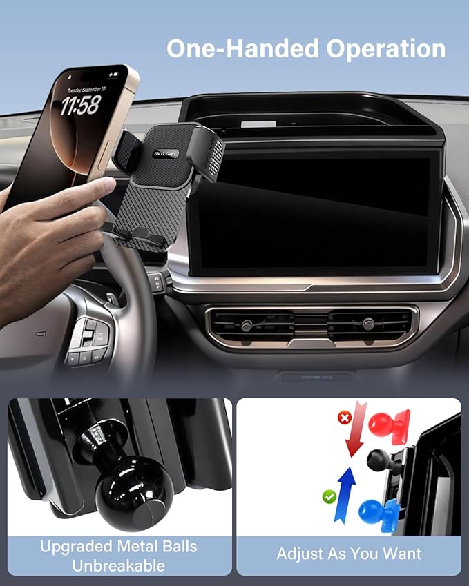 SKYLOTEC Dash Tray with Phone Holder for 2025 Ford Bronco Sport Phone Mount Dashboard Storage Accessories 13.2-Inch Screen, Automobile Cradles Dash Console Organizer Cell Phone Base