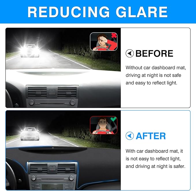Autorder Gray Dashboard Cover Mat for Toyota Camry 2007-2011 Accessories Dash Cover Upgrade Polyester Dash Mat Sunshade Glare UV Rays Protector