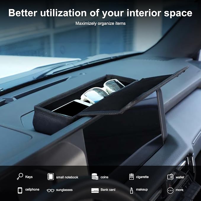 Navigation Screen Rear Storage Box Compatible with Toyota Land Cruiser 250 Prado J250 LC250 2024 2025 2026 Accessories Center Console Dash Storage Bag Organizer