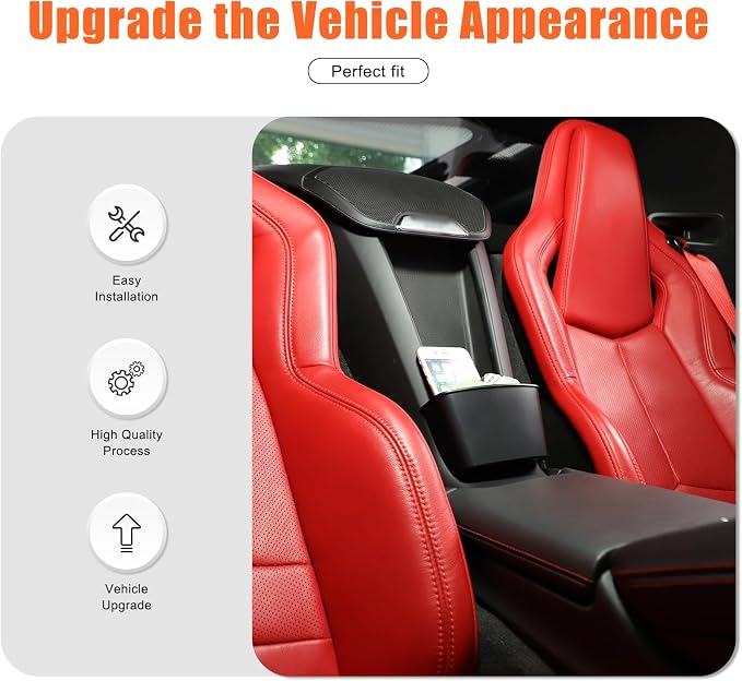 TOYCIDFG Between Seat Storage Pocket Compatible with C8 Corvette Stingray 2020-2026, Car Interior Organizer Accessories