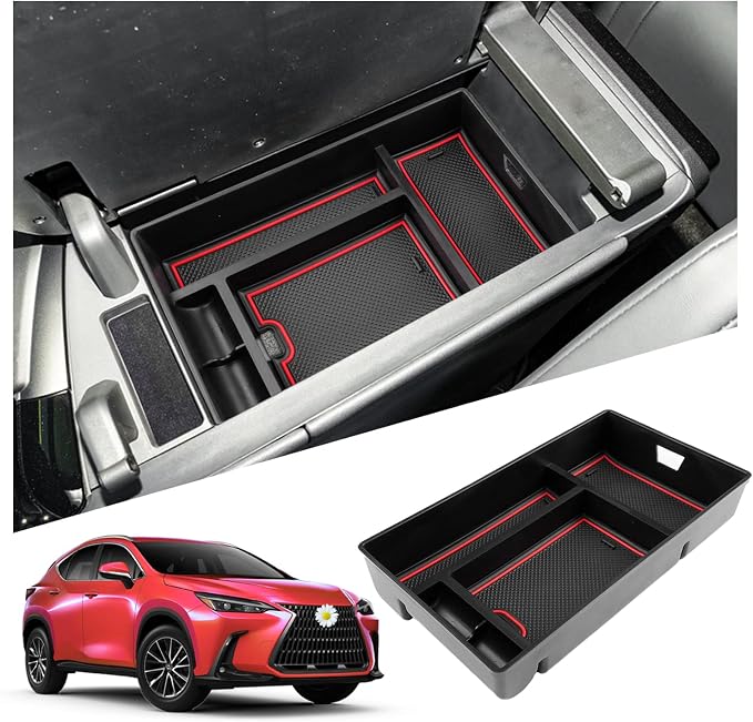 Ruiya Center Console Organizer for 2022-2026 Lexus NX Console Organizer for Lexus NX Accessories Armrest Storage Tray Compatible with 2022 2023 2024 2025 2026 Lexus NX 250/350/350h/450h+