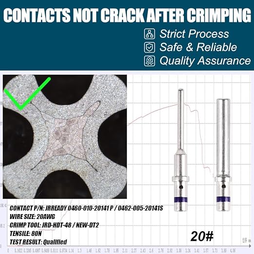 JRready ST6295 Deutsch Solid Contact, Deutsch Solid Pin Size 20, Closed Barrel Contacts Kit, Solid Contacts for DTM Connectors,16-22AWG,7.5A,Purple Stripe,50 Pairs