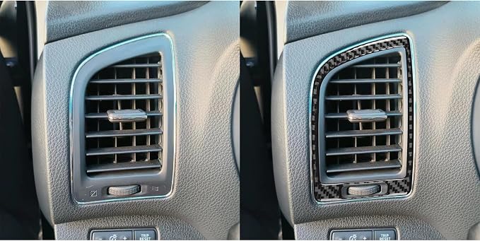 Soft Real Carbon Fiber Compatible with Nissan Altima 2013 2014 2015 2016 2017 2018 Interior Accessories Car Central Control Side Air Conditioning Vent AC Outlet Frame Panel Cover Trim Sticker