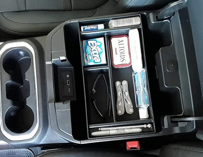 Vehicle OCD - Center Console Divider and Tray Organizer for Chevy Silverado 1500 / GMC Sierra 1500 (2019-2021) and 2500/3500 HD (2020-2023) (Full Console w/Bucket Seats ONLY) - Made in USA