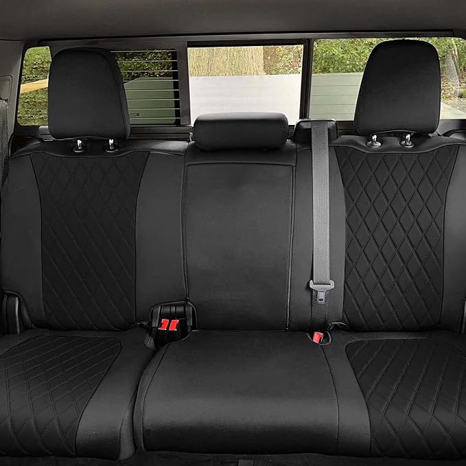 FH Group Custom Fit Car Seat Covers Specifically Made for 2019-2023 GMC Sierra 1500 2500HD 3500HD SLT AT4 Denali - Ultraflex Neoprene Water Resistant Automotive Seat Covers - Full Set Black