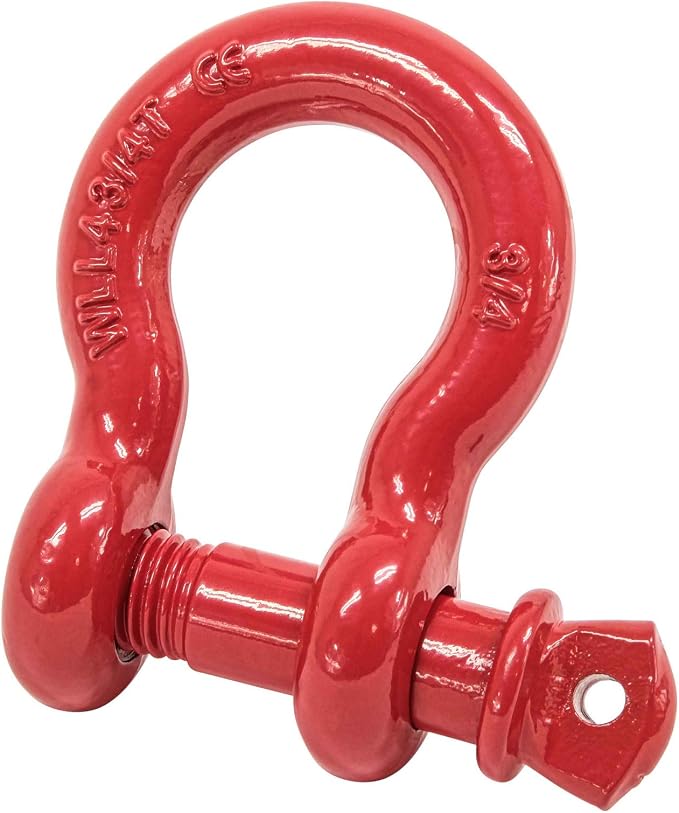 Mytee Products 3/4" Anchor Shackle Forged Carbon Steel w/Alloy Screw Pin Load Limit # 4.75 Tons 9,500 lbs Double Rust Protection Heavy Duty D Ring Shackle for Towing, Rigging & Vehicle Recovery 2 Pk