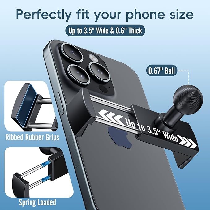 Kaishengyuan Metal Vent Phone Mount Compatible with 2015-2020 Ford F-150, 2017-2021 Super Duty & 2018-2021 Expedition, Car Solid Phone Holder Cellphone Cradles Bracket Stand for All Smartphone