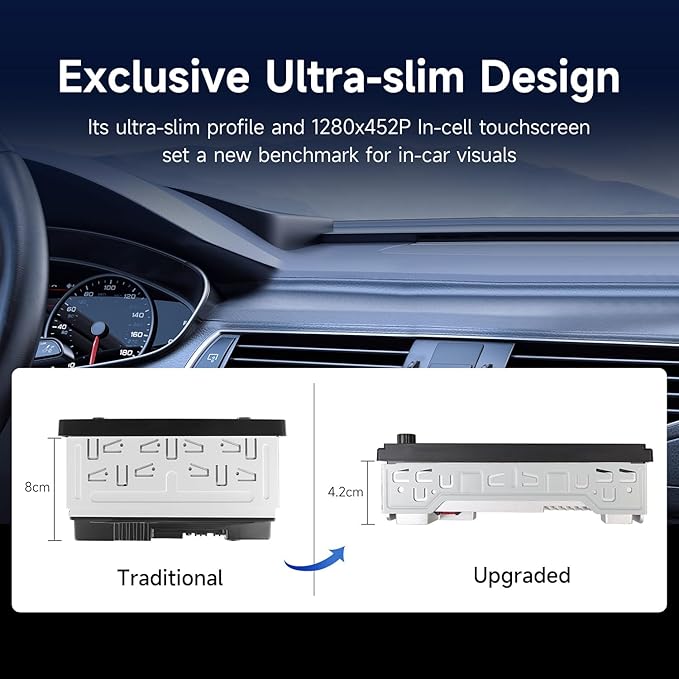 Single Din Car Stereo, 6.28 Inch Wireless CarPlay&Android Auto Single Din Touchscreen Radio-Incell Car Radio Screen MirrorLink Type-C Charge Head Unit Supports Bluetooth/SWC/FM/USB/EQ Backup Camera