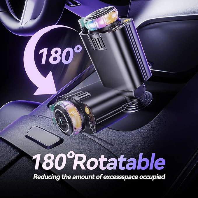 Retractable Car Charger with Aromatherapy and Starlight, 5 in 1 USB C Car Charger Adapter, 69W Fast Charging Cars Phone Chargers, Cars Air Freshener Compatible with iPhone 17 16 15 14 13 and Android