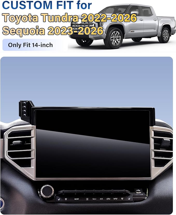 SKYLOTEC Phone Holder for Toyota Tundra 2022-2026/Sequoia 2023-2026 Accessories 14-Inch Screen, Car Magnetic Phone Mount Compatible with MagSafe, Strong Magnets Fast Wireless Charger Cell Phone Base