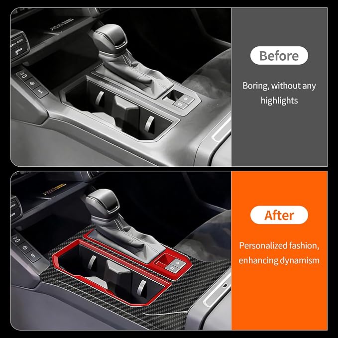 Console Gear Shift Panel Cover Trim Protective Frame Compatible with Toyota RAV4 XLE Premium/LE/SE/XSE/Woodland 2026+, Center Console Gear Shift Panel for RAV4 2026, ABS Carbon Fiber Gear Shift Frame
