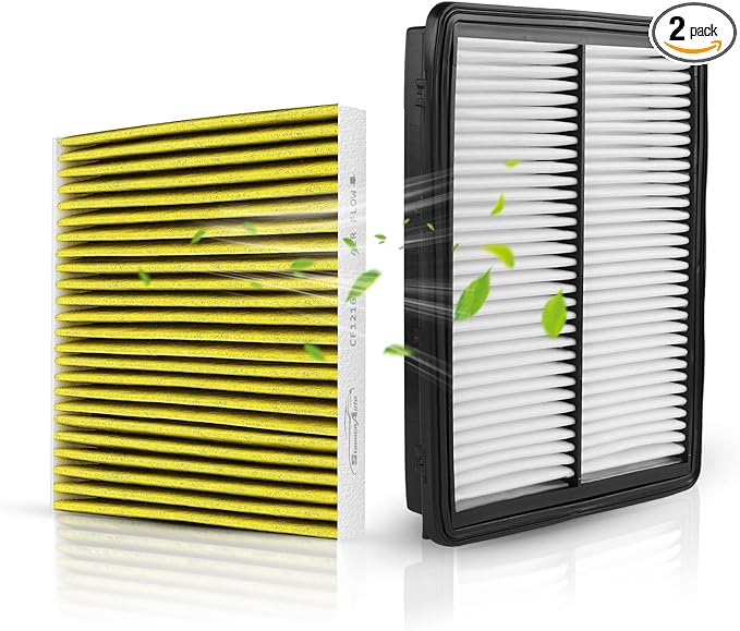 Engine Air Filter + Cabin Air Filter Set, Replacement for Kia Sorento 2016-2018 (2.0L)/2016-2020 (2.4L/3.3L), Kia Sorento Automotive Accessories Kit - 2 Pack Replace #CF12161 CA11943