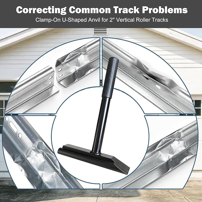 Garage Door Vertical Track Repair Tool Set, 2-inch Roller Track | Anvil Tools, Track Rails Maintenance, Anti-Slip Handle, Replacement System