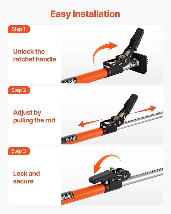 VEVOR Cargo Bar, Cargo Bars Adjustable from 40" to 73", Heavy-Duty Steel Cargos Stabilizer with Storage Net & Divider Bar, Telescoping Load Lock Bars for SUVs, Sedans