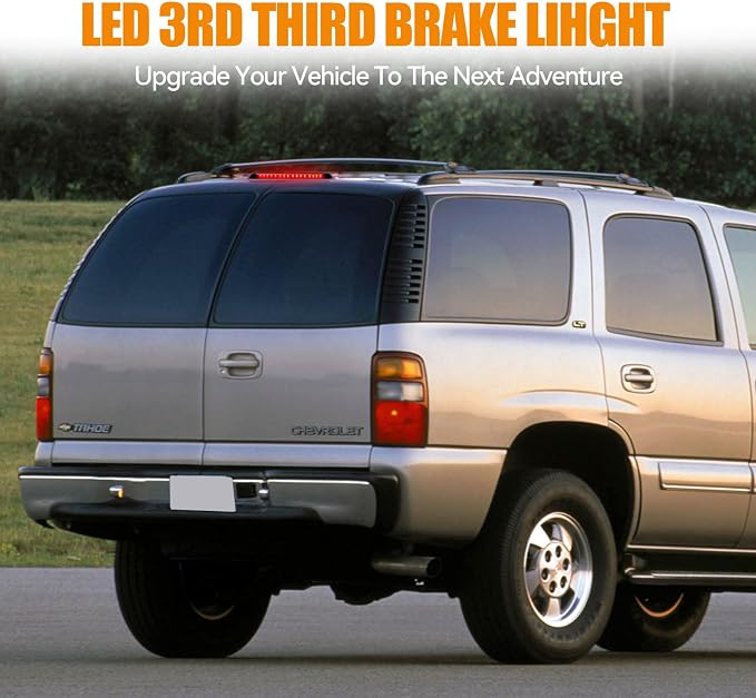 Third 3rd Brake Light LED for 1992-1999 Chevy C/K Suburban Blazer Tahoe/GMC Yukon Jimmy/Hummer H2/ Bravada High Mount Rear Brake Lights Center Cab Stop Light (Smoke)