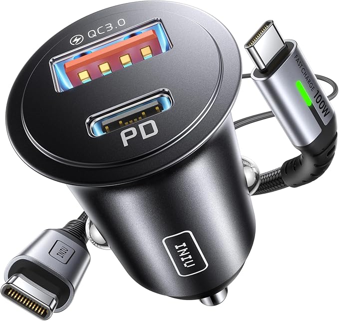 INIU Ultra Slim 10000mAh 45W PD Power Bank+Car Charger, Cigarette Lighter USB Charger Total 60W