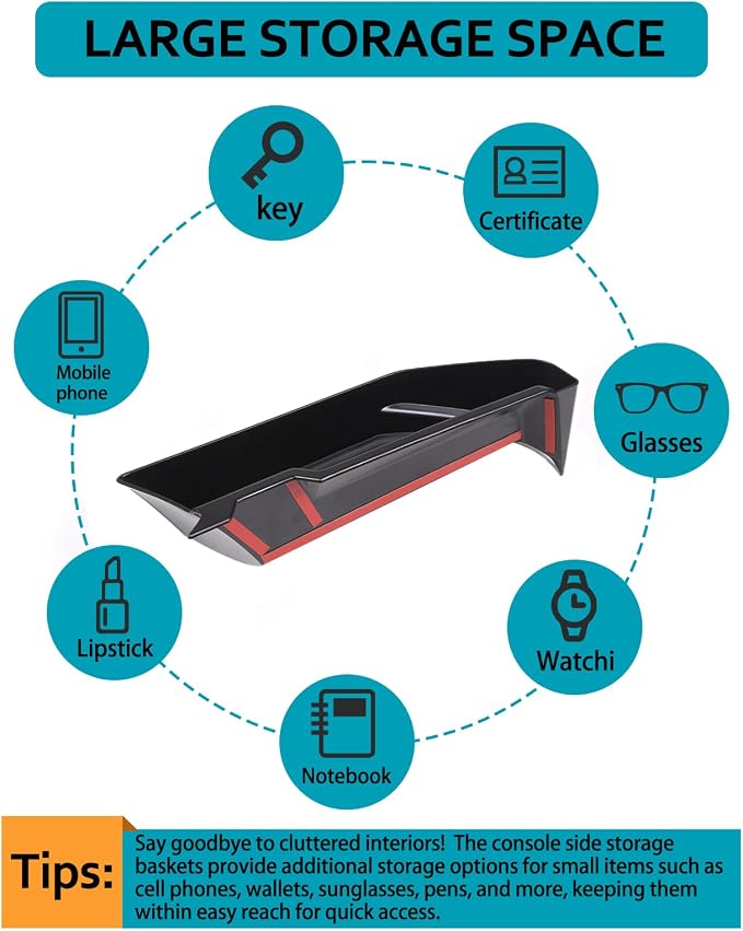 Dash Tray Center Console Dash Storage Tray Fit for Corvette C8 Stingray 2020 2021 2022 2023-2025, Insert Organizer Brings Well-Organized Storage Space, Console Dashboard Organizer, Holds a U.S. Patent