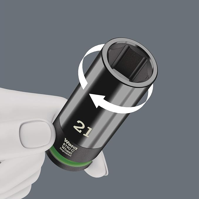 Wera 05004595001 Wheel Impaktor C Set 1 Socket Set, 1/2" Drive, 3 Pieces, Black
