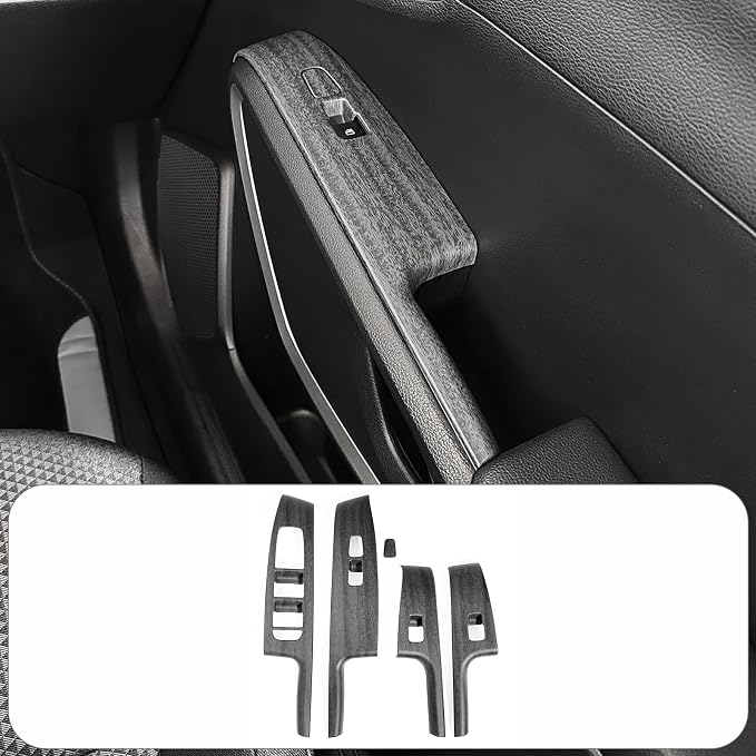 4PCS Door Lock Switch Covers Trim Compatible with Soul 2020-2026 Accessories (Wood Grain)