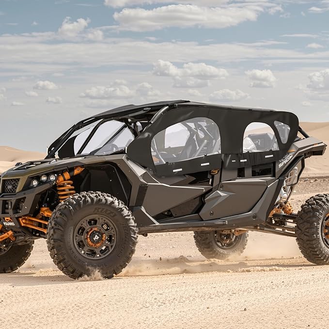 VEVOR Cab Enclosure Upper Doors, Compatible with Can-Am Maverick X3 MAX 4-Seater 2017-2024, Soft Upper Doors, Windproof Upgraded Zipper UTV Soft Side Window Kit, Work with Roof and Partial Windshields